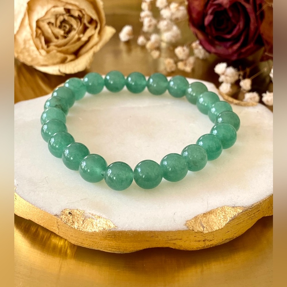 Natural Green Aventurine Beaded Stretchable Bracelet